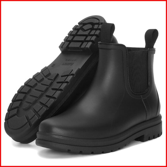 Waterproof Ankle Rain Boots with Arch Support Slip-Resistant Chelsea Boots